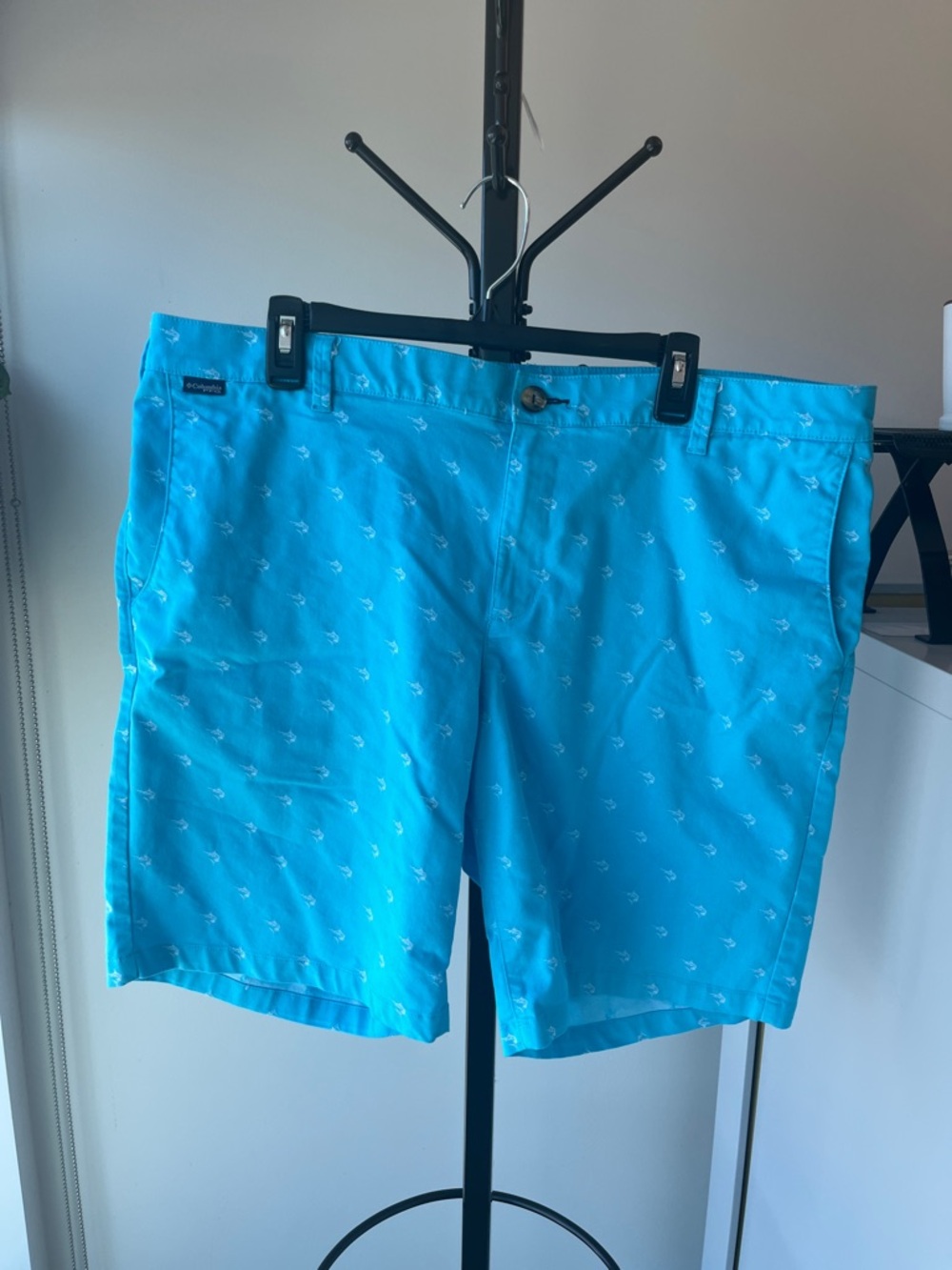Columbia Bright Aqua Blue Printed Men’s Shorts